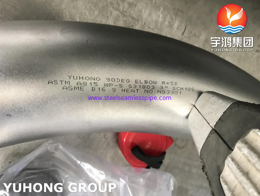 ASTM A815 WPS31803 ASME B16.9 3 "SCH10S R = 5D Thép không gỉ kép uốn cong