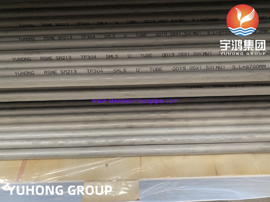 ASME SA213 TP304/304L ống u cong liền mạch thép không gỉ cho máy trao đổi nhiệt