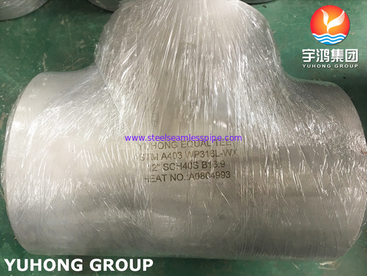 SS316L Butt Weld Fitting, A403 WP316L Equal Tee (không may / hàn), Tiêu chuẩn B16.9