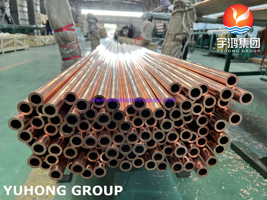 ASTM B111 UNS C12200 / CW024A ống đồng liền mạch, ống trao đổi nhiệt DHP