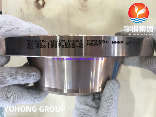 ASTM B151 C70600 2.0872 Đồng hợp kim Cu-Ni rèn ván dây chuyền hàn RF B16.5