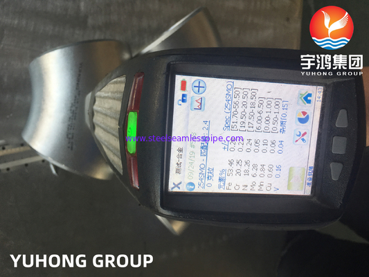 ASTM A403 WPS31254 / 254SMO Khuỷu tay bằng thép không gỉ song công Khuỷu tay 45 độ LR