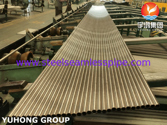 Vàng hợp kim ống liền mạch ASTM B111 C44300 Vàng ống niken 6M/PC,12M/PC