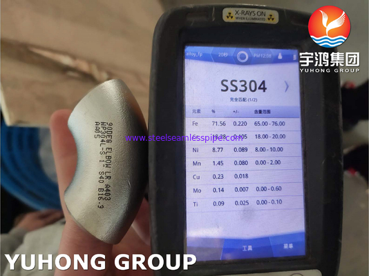 Thép không gỉ Butt Weld Fitting 45Deg 90Deg 180Deg Cổ tay LR SR WP304 WP304L WP316 WP316L WP317