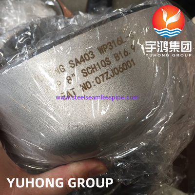 Phụ kiện hàn nắp mông B16.9 Bộ trao đổi nhiệt khí dầu ASTM A403 WP316L-S