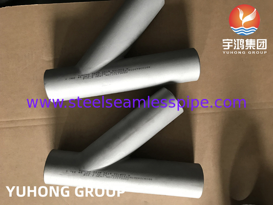 ASTM A815 S31803-W Y TEE Phụ kiện hàn mông B16.9 Phân bón lọc dầu Khí