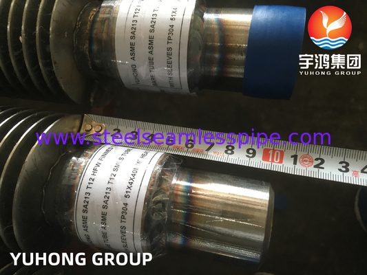 Bụi cánh quai hàn tần số cao, ống thép hợp kim ASTM A213 T12 với cánh quai thép không gỉ 304