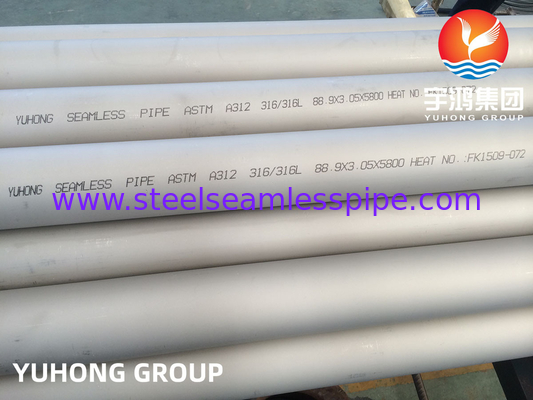 Ống thép không gỉ Austenitic liền mạch ASTM A312 TP316L cho Dấu ASME BPV Code U