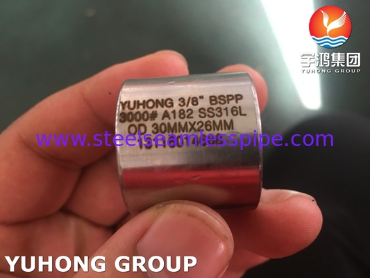 ASTM A182 F316L Phụng thép không gạch đúc ống, BSPP nối dây 3000LBS