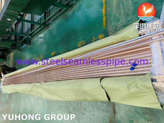 Vàng hợp kim ống liền mạch ASTM B111 C44300 Vàng ống niken 6M/PC,12M/PC