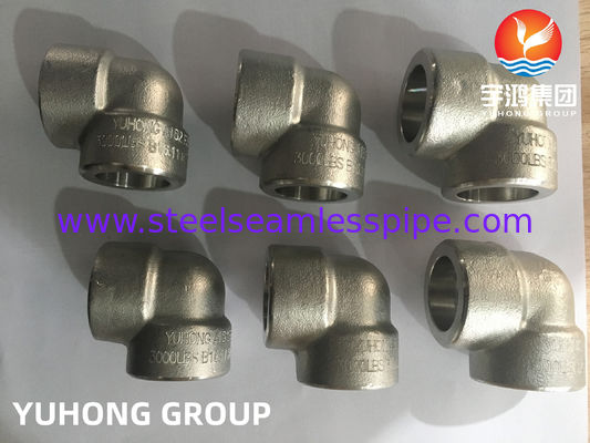 ASTM A182 F304 Stainless Steel Fitting 90 DEG Cúp tay cao áp B16.11