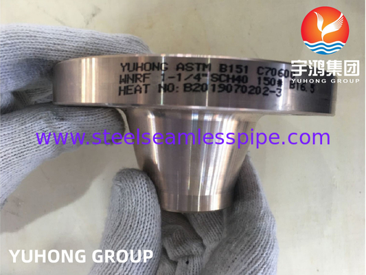 ASTM B151 C70600 1-1/4&quot; SCH40 #150 WN Vàng Nickel Vàng ASME B16.5