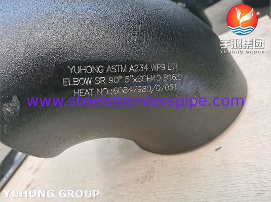 ASTM A234 WP9 CL1 90° Cánh tay BW SR 5&quot; SCH40 Bộ kết hợp ống liền mạch
