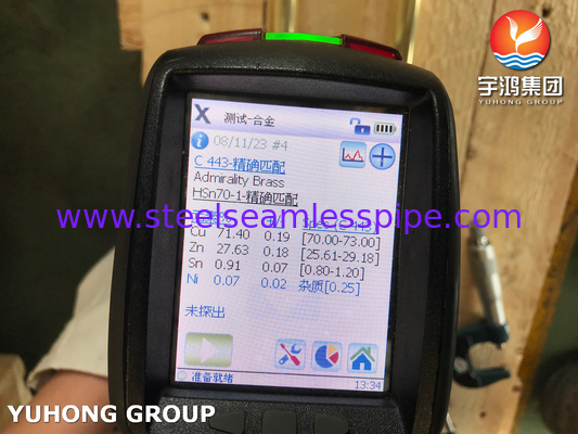 ASME SB111 C44300 Admiralty Brass Tube O61 kết thúc lạnh cho bộ trao đổi nhiệt