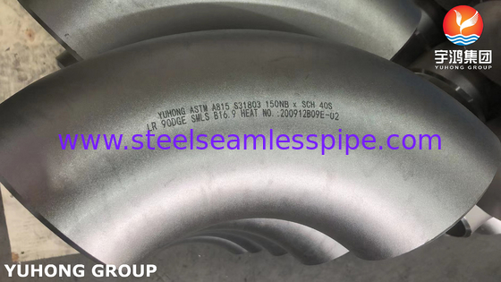 ASTM A815 S31803 Thiết bị ống Cúp bằng thép kép đệm 90Deg9