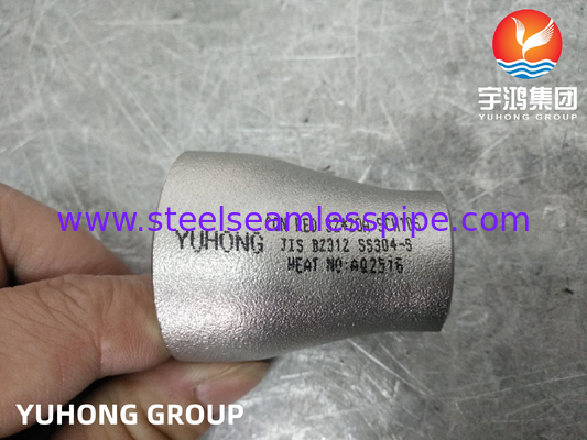 JIS B2312 SS304 Máy giảm dây hàn Buttless Reducer ECC Reducer Stainless Steel Fittings