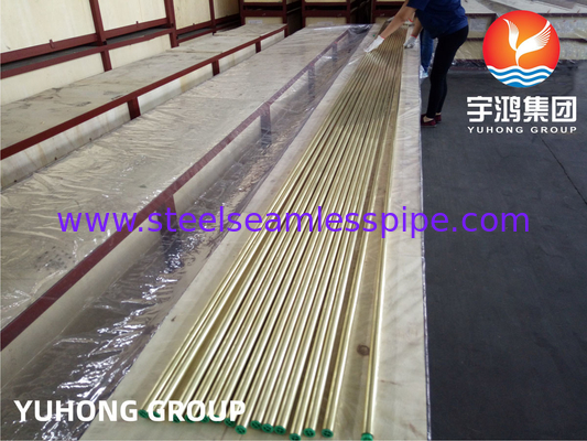 ASTM B111 C44300 Máy trao đổi nhiệt tủ lạnh Condenser Admiralty Brass Seamless Tube