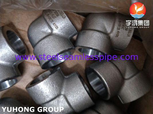 ASTM A105 Phụ kiện thép carbon Socket Weld 90Deg LR Elbows 3000LBS ASME B16.11