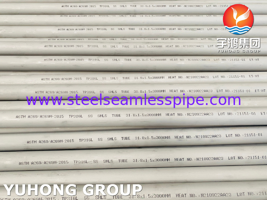 ASTM A269 316L ống nồi hơi thép không gỉ cho dịch vụ chống ăn mòn chung