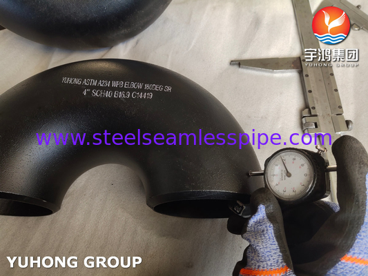 Phụng thép Buttweld ASTM A234 WPB Thép carbon 90/180 độ SR Cúp tay