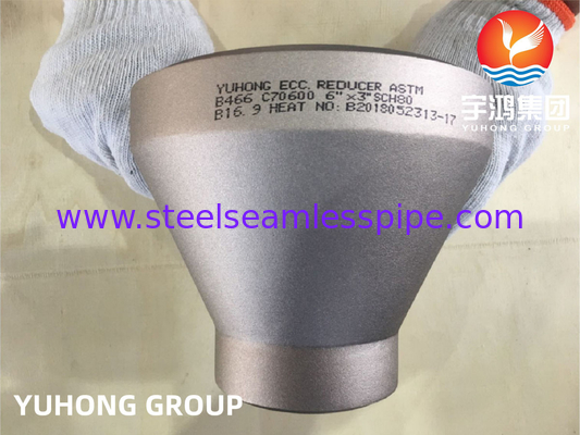 ASTM B466 C70600 Hỗn hợp kim đồng đồng niken phù hợp giảm sự phù hợp B16.9