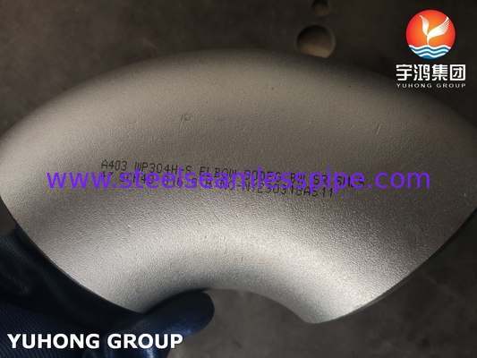 ASTM A403 WP304H ống thép không gỉ Buttweld gắn 90 độ SR khuỷu tay