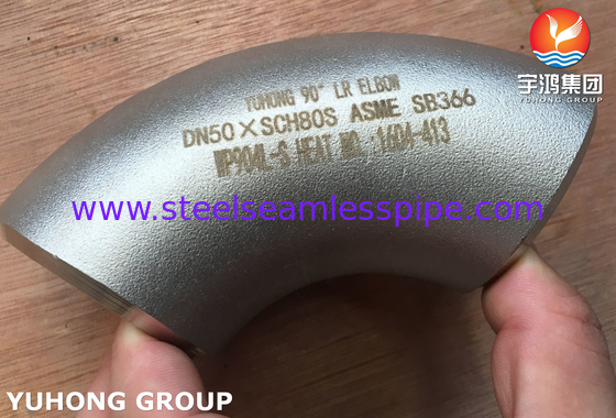 ASME SB366 WP904L-S Stainless Steel 90° LR Cổ tay BW phụ kiện ASME B16.9