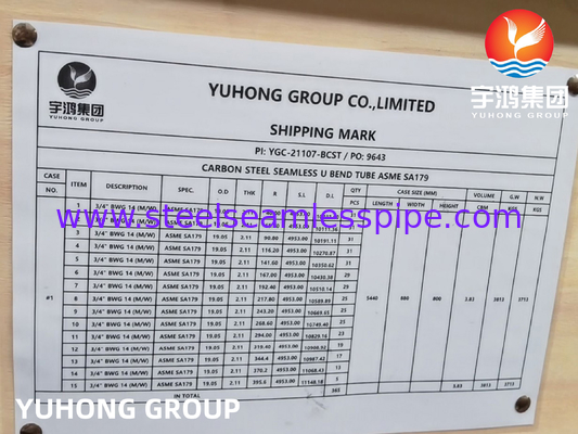 Carbon Steel U Bend Tube, ASME SA179, Full Killed, Nace MR-0175, Đối với ứng dụng trao đổi nhiệt
