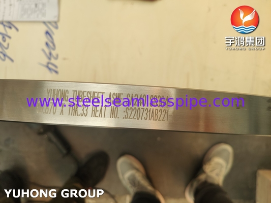 ASME SA240 SS304 Bảng ống thép không gỉ cho bộ trao đổi nhiệt