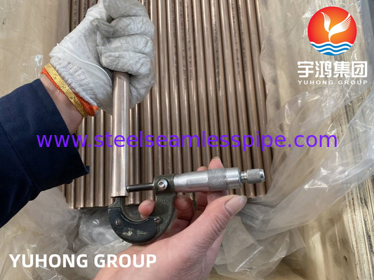 ống không liền mạch đồng hợp kim ASTM B111 C68700 C70600 C44300 C1200 cho hệ thống sưởi ấm bộ trao đổi nhiệt máy ngưng tụ không khí mát