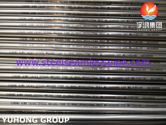 Bụi hàn bằng thép không gỉ Đèn sáng A249 TP316L 1.4404 ET HT