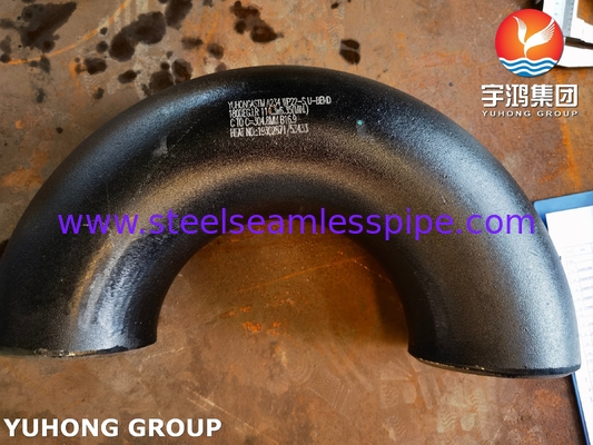 ASTM A234 WP22 CL1 / CL3 Đồng hợp kim thép phù hợp Buttweld 180 ° Cổ tay Màu đen