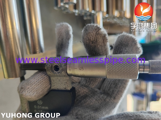 ASTM A249 TP316L Đèn hàn thép không gỉ sợi sáng ống trao đổi nhiệt