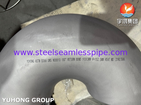 ASTM B366 NO8810 Deg 180 Return Elbow Kháng ăn mòn nước biển