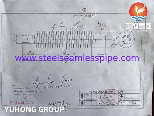 ASME SA179 Fin Tube Embedded Type with A1060 Aluminum Fins Pull Test Pass (Thiên nghiệm kéo ống vây bằng nhôm A1060)