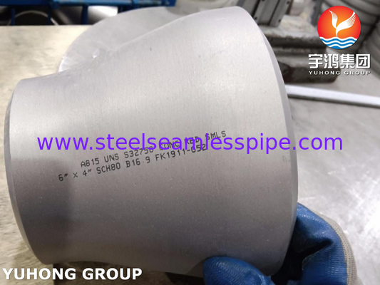 ASTM A815 UNS S32750 Thiết bị thép siêu képlex B16.9 BW Reducer tập trung