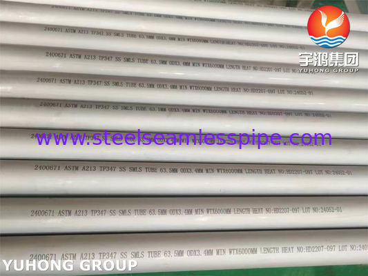 Các ống không may ASTM A213 TP347 cho môi trường nhiệt độ cao