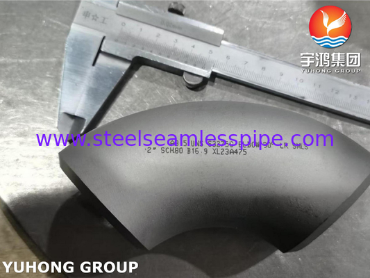 ASTM A815 S32750 Phân hợp bằng thép không gỉ khuỷu tay 90 ° LR Buttweld B16.9