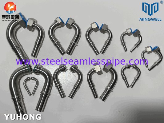 316L ống thủy lực thép không gỉ gắn 90° khuỷu tay
