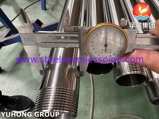 ASTM A270 TP304 ống thép không gỉ vệ sinh với sợi ngoài