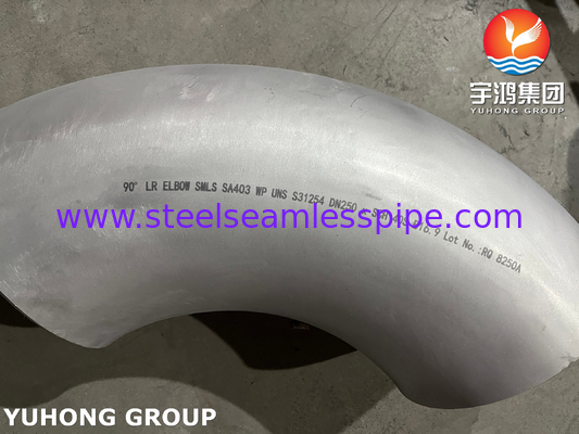 ASTM A403 WPS31254 Duplex Stainless Steel 254SMO Phụ kiện 90 độ LR Cúp tay