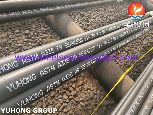 ASTM A335 / ASME SA335 P9 Sản phẩm thép hợp kim ống liền mạch màu đen sơn kết thúc