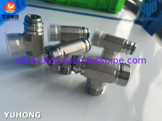 Thép không gỉ Adapter Tees NPT G PT SS316L Hydraulic Forming