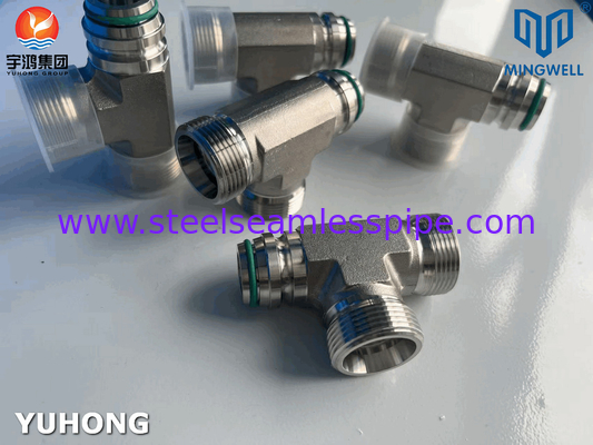 Thép không gỉ Adapter Tees NPT G PT SS316L Hydraulic Forming