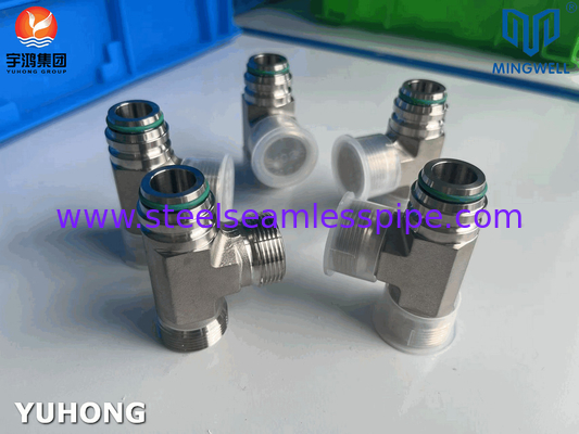 Thép không gỉ Adapter Tees NPT G PT SS316L Hydraulic Forming