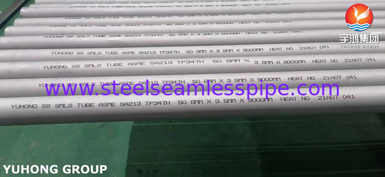 ASME SA213 TP347H Bụi không may thép không gỉ cho máy sưởi và máy sưởi không khí