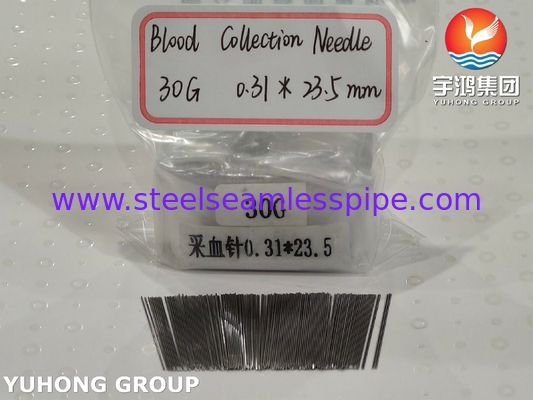 ISO9626 SUS304 30G 0.31*23.5MM Lancet máu cứng y tế để xét nghiệm lấy mẫu