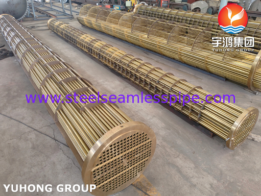 Bộ ống trao đổi nhiệt hợp kim đồng đồng C44300 C68700 với tấm ống