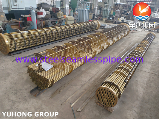 Bộ ống trao đổi nhiệt hợp kim đồng đồng C44300 C68700 với tấm ống