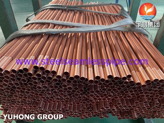 ASME SB111 C12200 ống thép đồng không may ống vây thấp cho máy trao đổi nhiệt